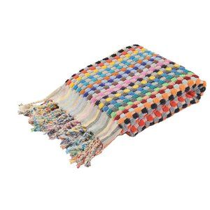 Rainbow Double Sided Pom Pom Turkish Hand Towel